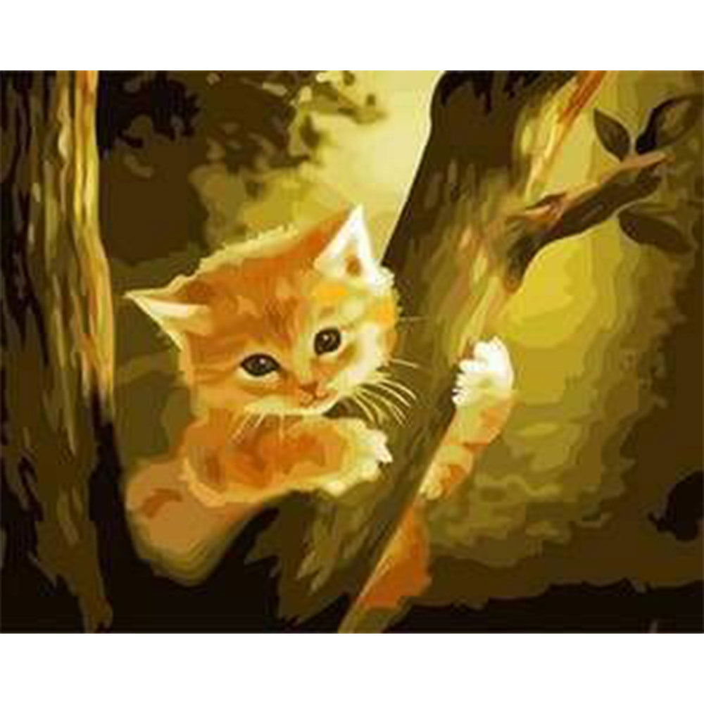 paint by numbers | Kitten on top of the Tree | animals cats easy trees | FiguredArt