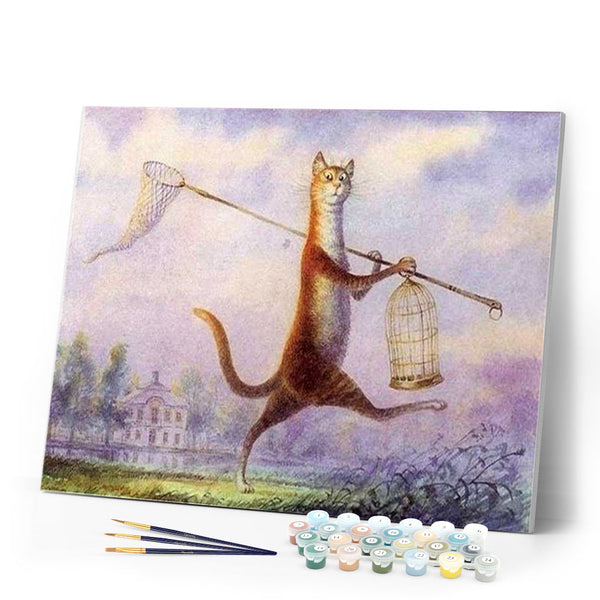 paint by numbers | Cat looking for food | advanced animals cats | FiguredArt