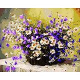 paint by numbers | Purple flowers and Marguerites | advanced flowers | FiguredArt