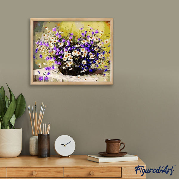 paint by numbers | Purple flowers and Marguerites | advanced flowers | FiguredArt