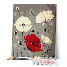 Load image into Gallery viewer, paint by numbers | Red and White Flowers | easy flowers | FiguredArt