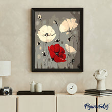 Load image into Gallery viewer, paint by numbers | Red and White Flowers | easy flowers | FiguredArt
