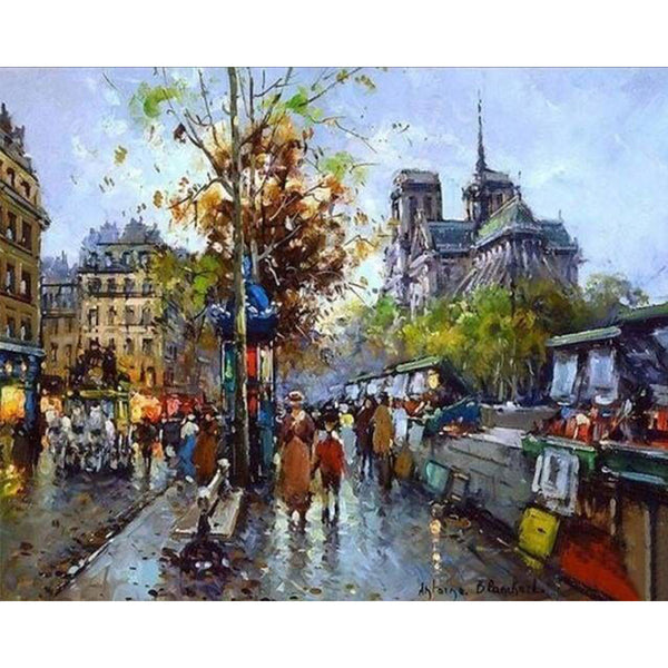 paint by numbers | Notre Dame de Paris and the Booksellers | advanced cities | FiguredArt