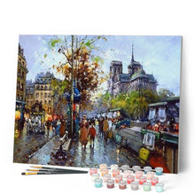 Load image into Gallery viewer, paint by numbers | Notre Dame de Paris and the Booksellers | advanced cities | FiguredArt