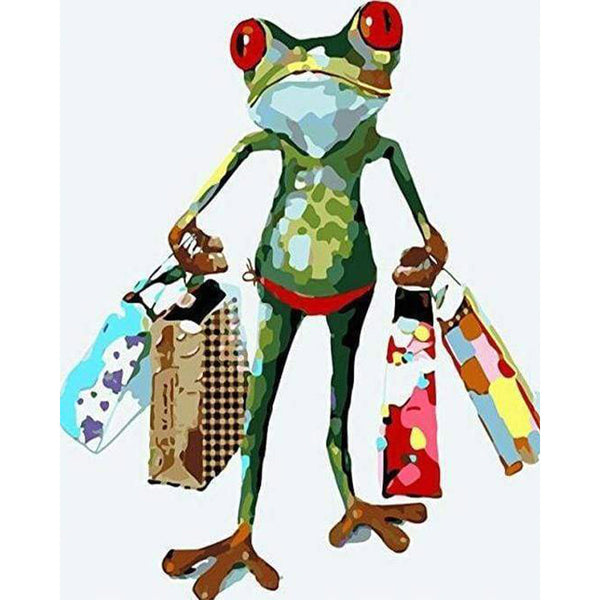 paint by numbers | Frog returning from shopping | animals easy frogs | FiguredArt