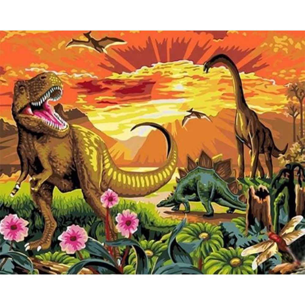 paint by numbers | Dinosaurs of Jurassic Park | animals intermediate | FiguredArt