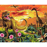 paint by numbers | Dinosaurs of Jurassic Park | animals intermediate | FiguredArt