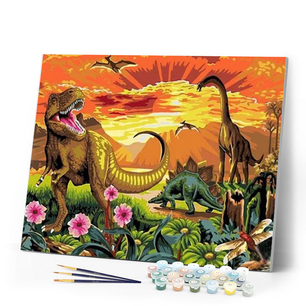 paint by numbers | Dinosaurs of Jurassic Park | animals intermediate | FiguredArt