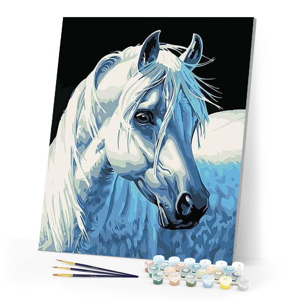 paint by numbers | White Horse Head | animals easy horses | FiguredArt