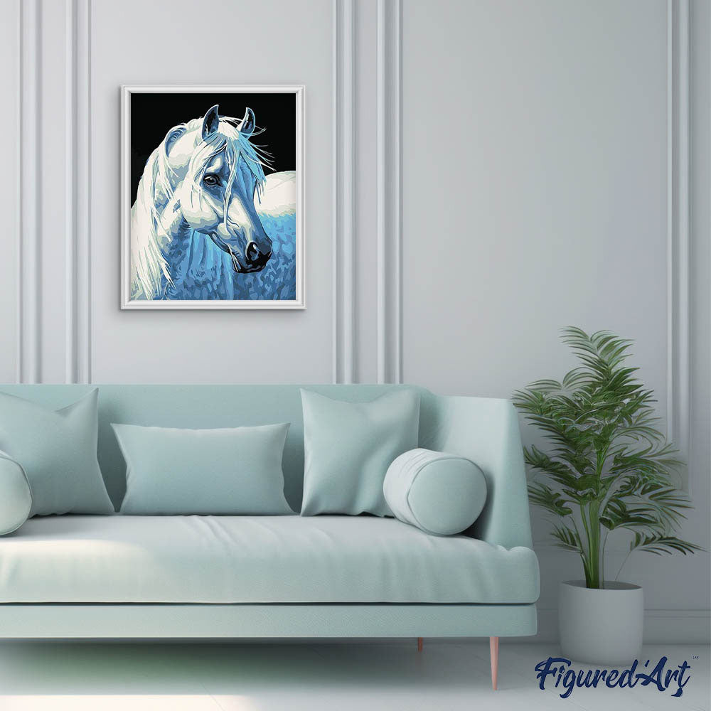 paint by numbers | White Horse Head | animals easy horses | FiguredArt