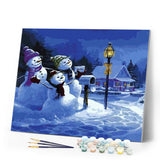 paint by numbers | Three Snowmen | christmas intermediate | FiguredArt