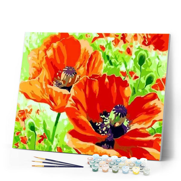 paint by numbers | Poppies | easy flowers | FiguredArt