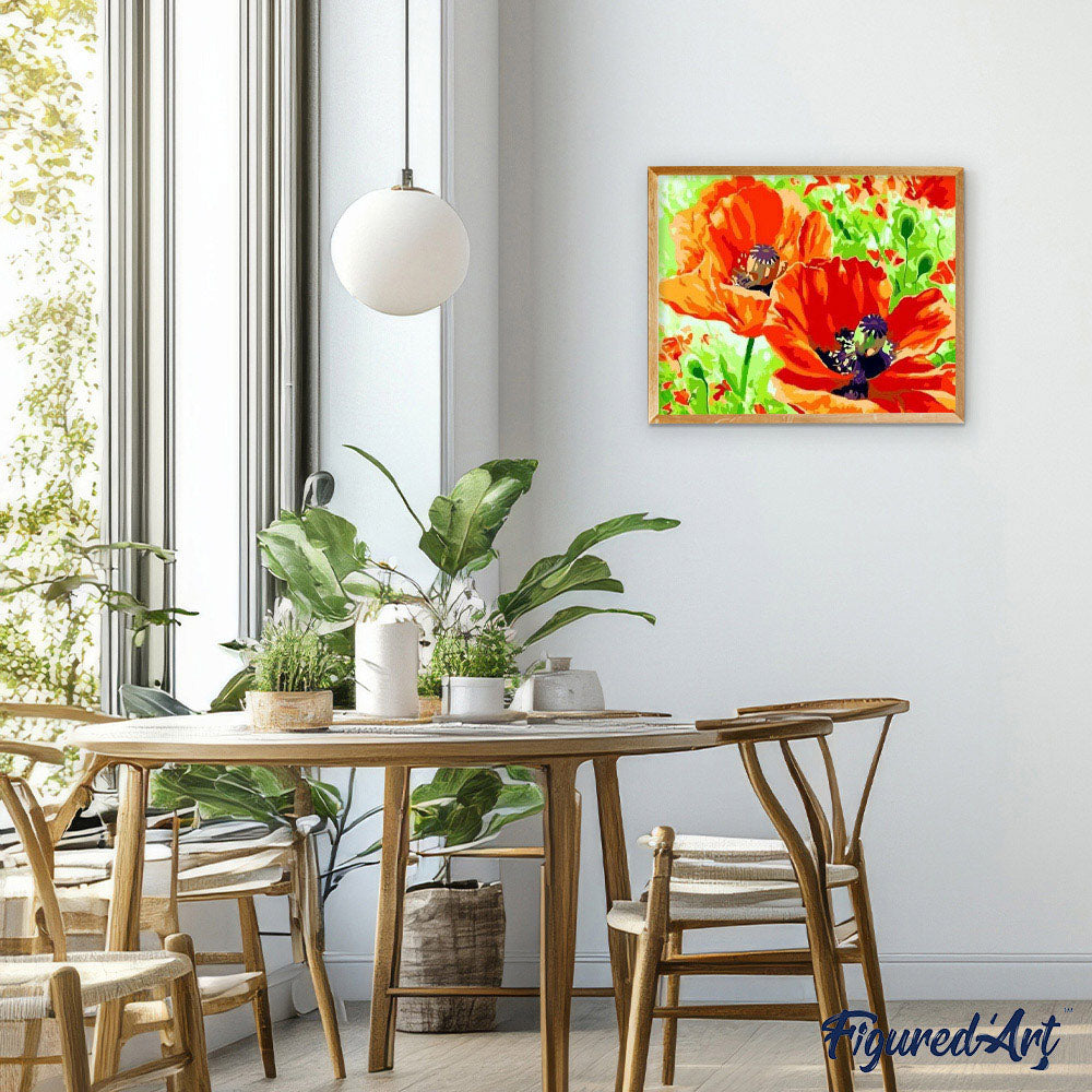 paint by numbers | Poppies | easy flowers | FiguredArt