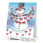paint by numbers | Snowman and Red Hearts | christmas intermediate | FiguredArt