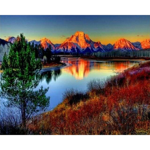 paint by numbers | Lake and Mountain | advanced landscapes | FiguredArt