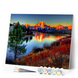 paint by numbers | Lake and Mountain | advanced landscapes | FiguredArt