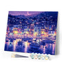 paint by numbers | Coastal city at Night | advanced cities | FiguredArt