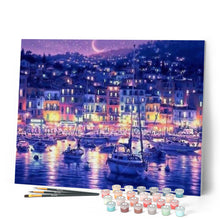 Load image into Gallery viewer, paint by numbers | Coastal city at Night | advanced cities | FiguredArt