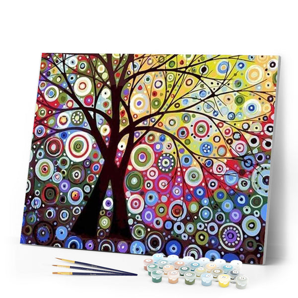 paint by numbers | Stained Glass Effect Tree | advanced trees | FiguredArt