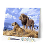 paint by numbers | Lion and Lioness in Africa | animals intermediate lions | FiguredArt
