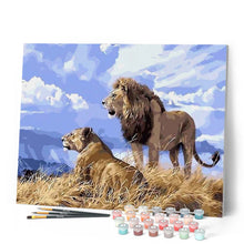 Load image into Gallery viewer, paint by numbers | Lion and Lioness in Africa | animals intermediate lions | FiguredArt