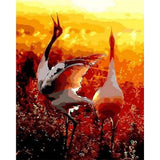 paint by numbers | Two cranes in the Sun | advanced animals birds cranes | FiguredArt