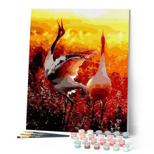 Load image into Gallery viewer, paint by numbers | Two cranes in the Sun | advanced animals birds cranes | FiguredArt
