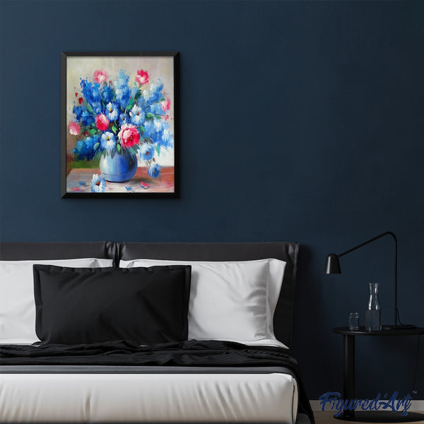paint by numbers | Blue and red flowers | advanced flowers | FiguredArt
