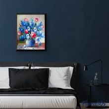 Load image into Gallery viewer, paint by numbers | Blue and red flowers | advanced flowers | FiguredArt