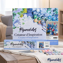 Load image into Gallery viewer, paint by numbers | Blue and red flowers | advanced flowers | FiguredArt