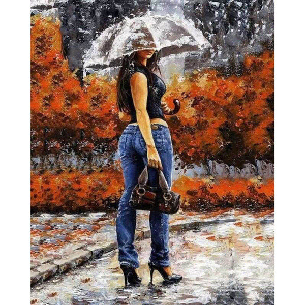 paint by numbers | Sexy woman under the umbrella | advanced romance | FiguredArt