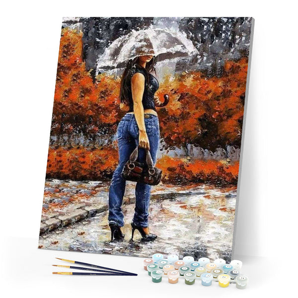 paint by numbers | Sexy woman under the umbrella | advanced romance | FiguredArt