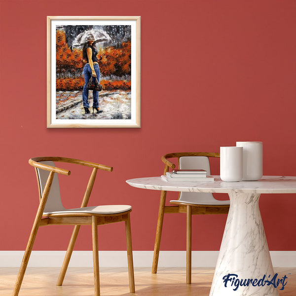paint by numbers | Sexy woman under the umbrella | advanced romance | FiguredArt