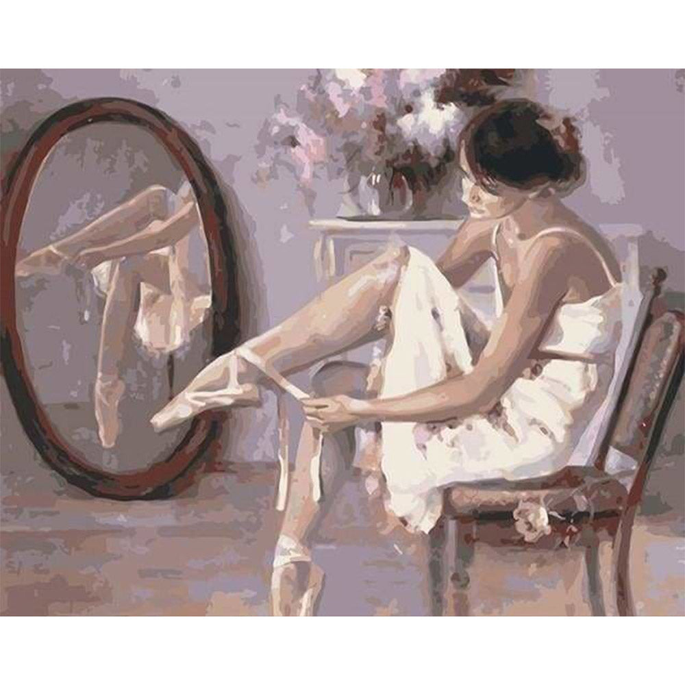 paint by numbers | Preparing ballerina shoes | dance easy | FiguredArt