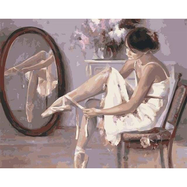 paint by numbers | Preparing ballerina shoes | dance easy | FiguredArt