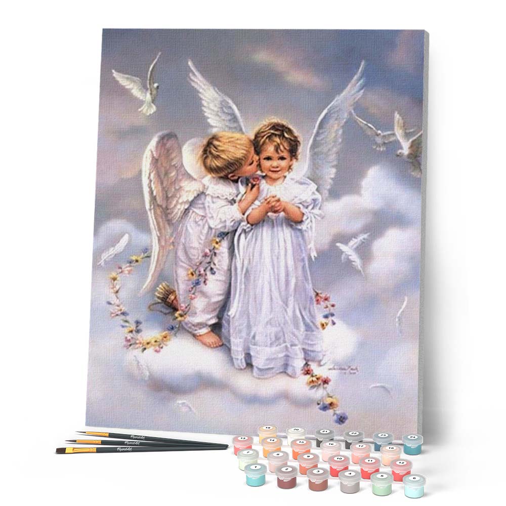 Paint by numbers - Two Angels and Doves – Figured'Art US