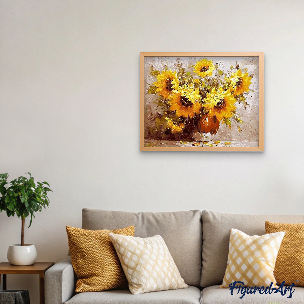 paint by numbers | Sunflowers bouquet | advanced flowers | FiguredArt