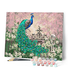 Load image into Gallery viewer, paint by numbers | Peacock and White Flowers | advanced animals peacocks | FiguredArt