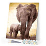 paint by numbers | Elephant and calf | animals elephants intermediate | FiguredArt