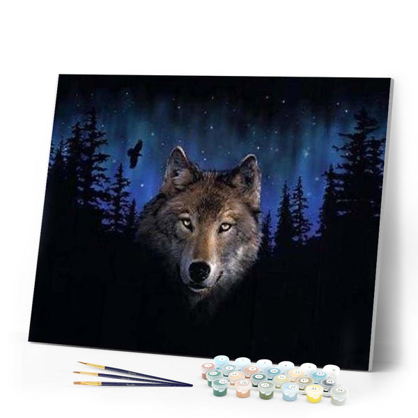 paint by numbers | Wolf at Night | advanced animals wolves | FiguredArt