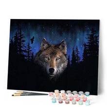Load image into Gallery viewer, paint by numbers | Wolf at Night | advanced animals wolves | FiguredArt