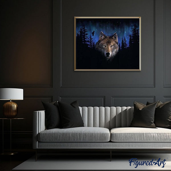 paint by numbers | Wolf at Night | advanced animals wolves | FiguredArt