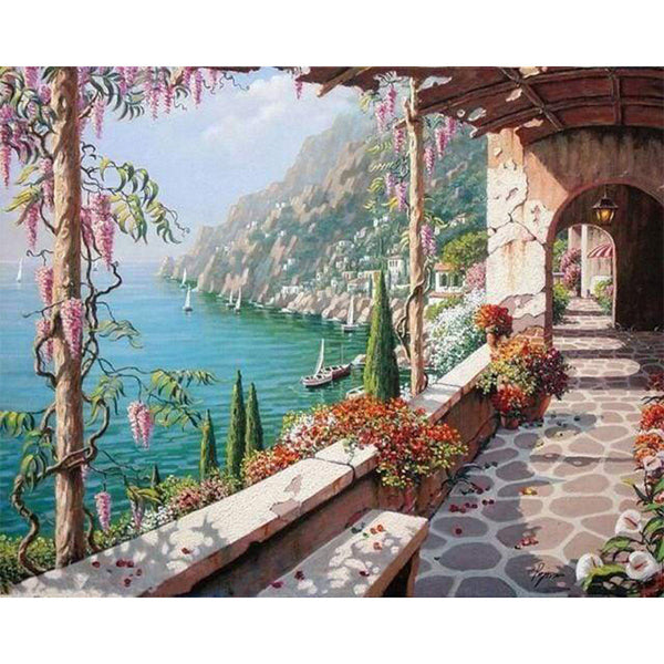 paint by numbers | Sea View from the Patio | advanced landscapes | FiguredArt