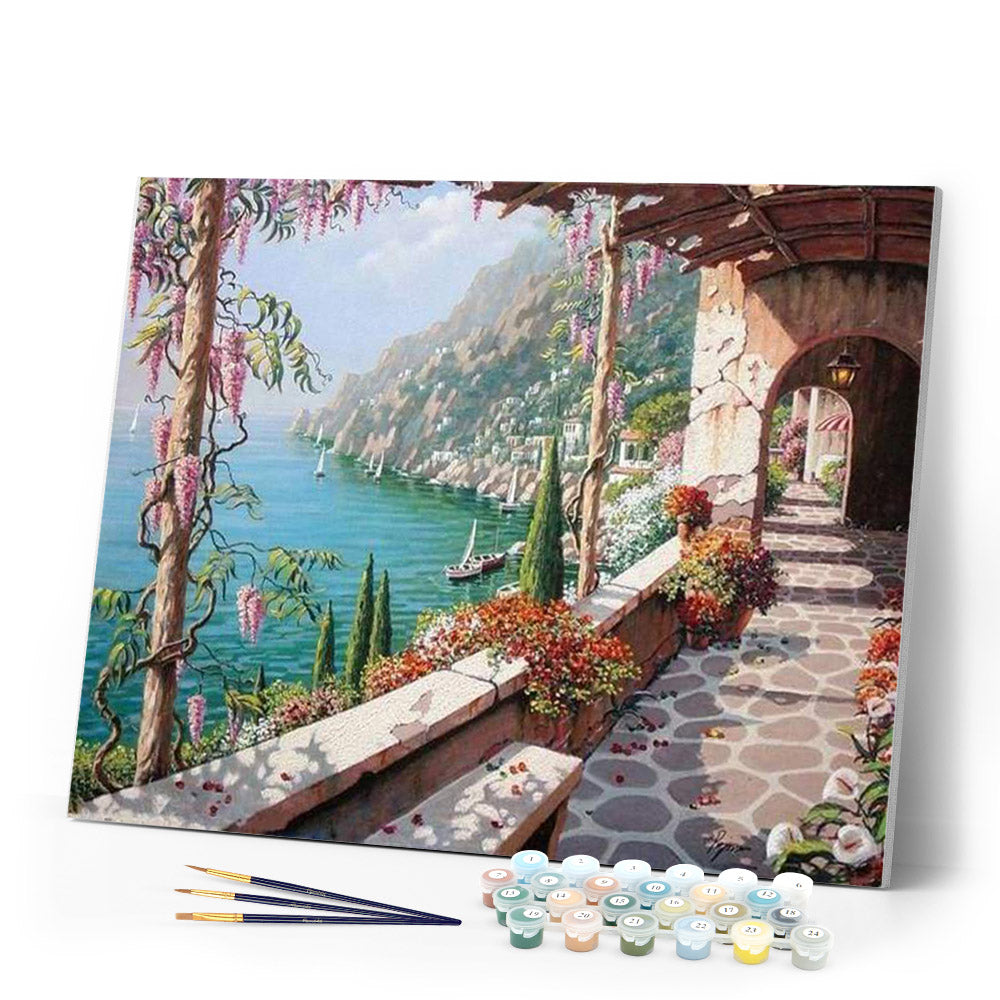 paint by numbers | Sea View from the Patio | advanced landscapes | FiguredArt
