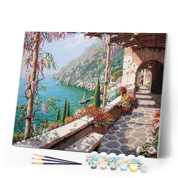 paint by numbers | Sea View from the Patio | advanced landscapes | FiguredArt