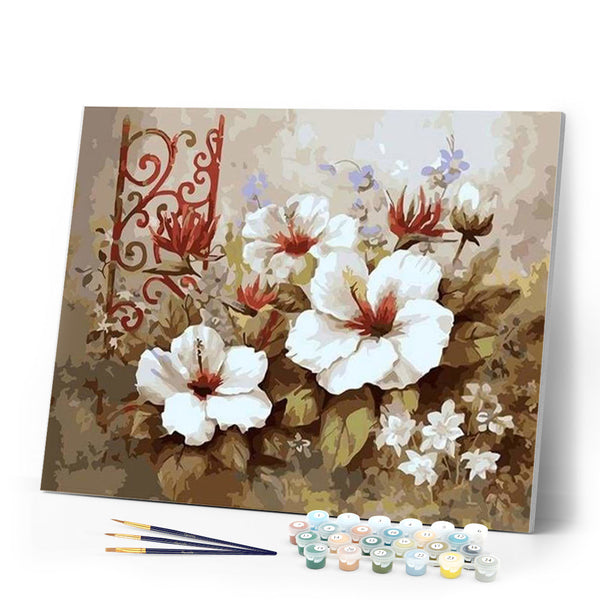 paint by numbers | Hibiscus Flowers | easy flowers | FiguredArt