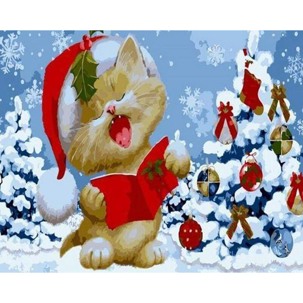 paint by numbers | Christmas Cat | cats christmas easy kids | FiguredArt