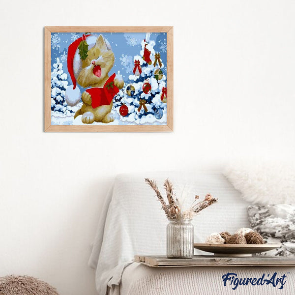 paint by numbers | Christmas Cat | cats christmas easy kids | FiguredArt
