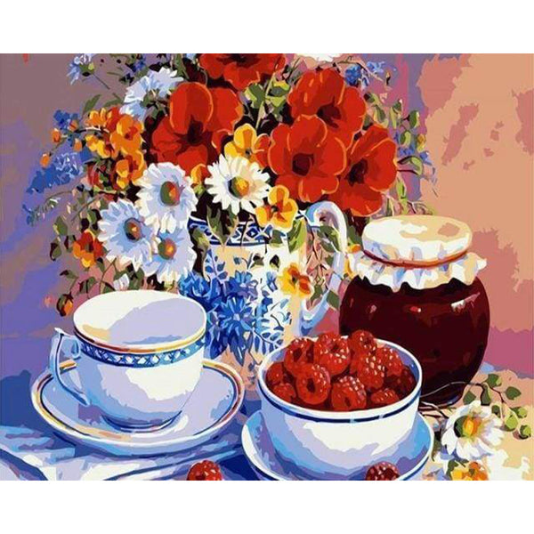 paint by numbers | Raspberry Jam | flowers intermediate | FiguredArt
