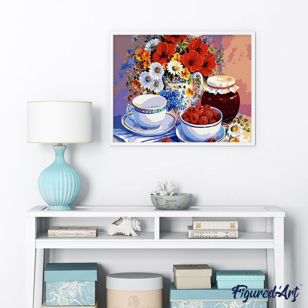 paint by numbers | Raspberry Jam | flowers intermediate | FiguredArt